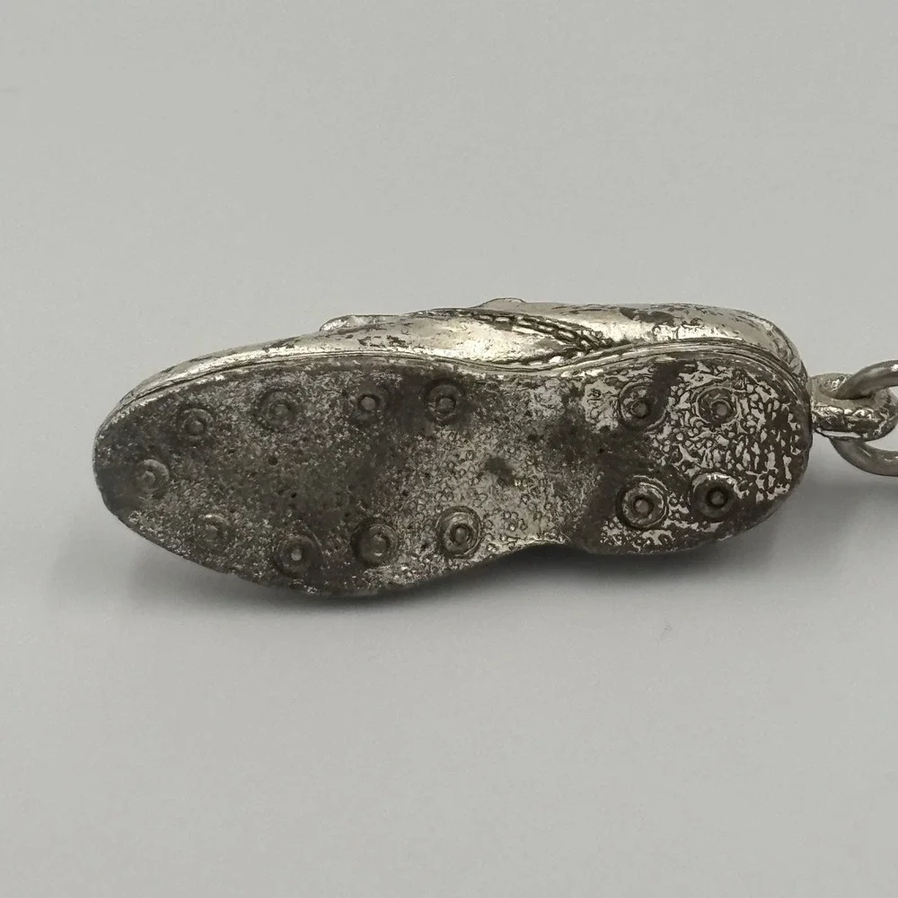 Vintage Battani Foot Joy Silver Shoe Keychain Charm‎ Silver Tone Shoe